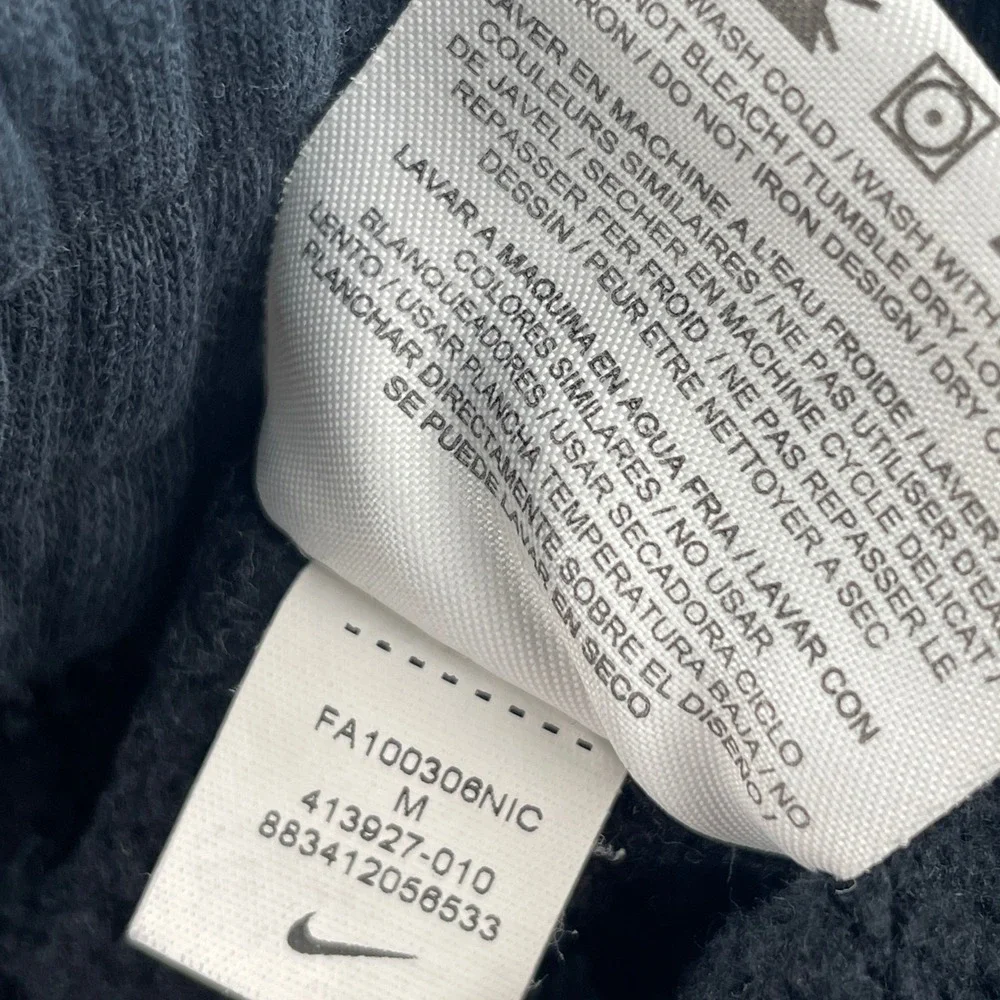 Nike Jordan Sportswear Fleece Sweatpants Black Custom Hem Snap Pocket Comfy M‎